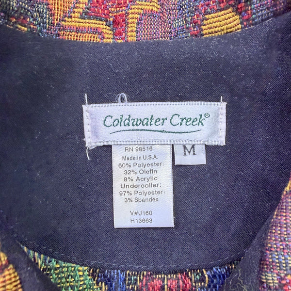 Coldwater Creek Womens Multicolor Button-Up Patterned Vest Size M