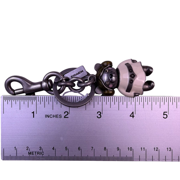 Coach X Star Wars Silver Tone Princess Leia Bear Keychain Charm With Pouch