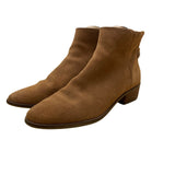 Vita Women's Brown Suede Side Zipper Back Strap Ankle Boots Size 8.5