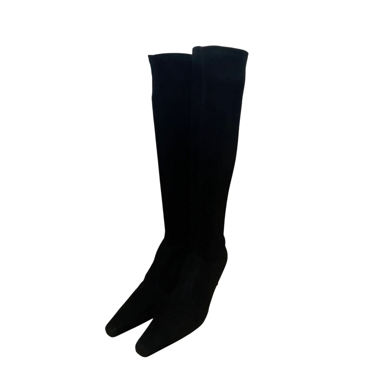 Stuart Weitzman Women’s Black Stretch Suede Empire Knee-High Heeled Boots Size 9