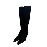Stuart Weitzman Women’s Black Stretch Suede Empire Knee-High Heeled Boots Size 9