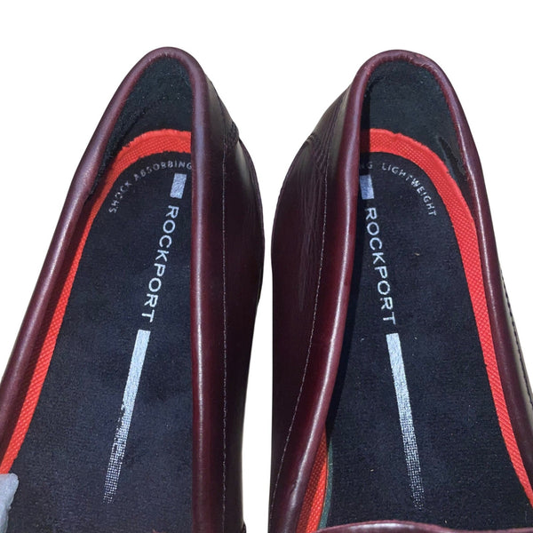 Rockport Men’s Burgundy Leather Tassel Stitched Loafers Size 9.5M