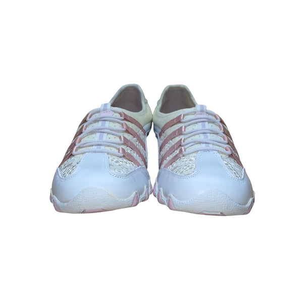 Skechers Women’s White & Light Pink Bikers Grapevine Sneakers Size 7