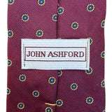 John Ashford Mens Purple Silk Floral Print Tie 3.5