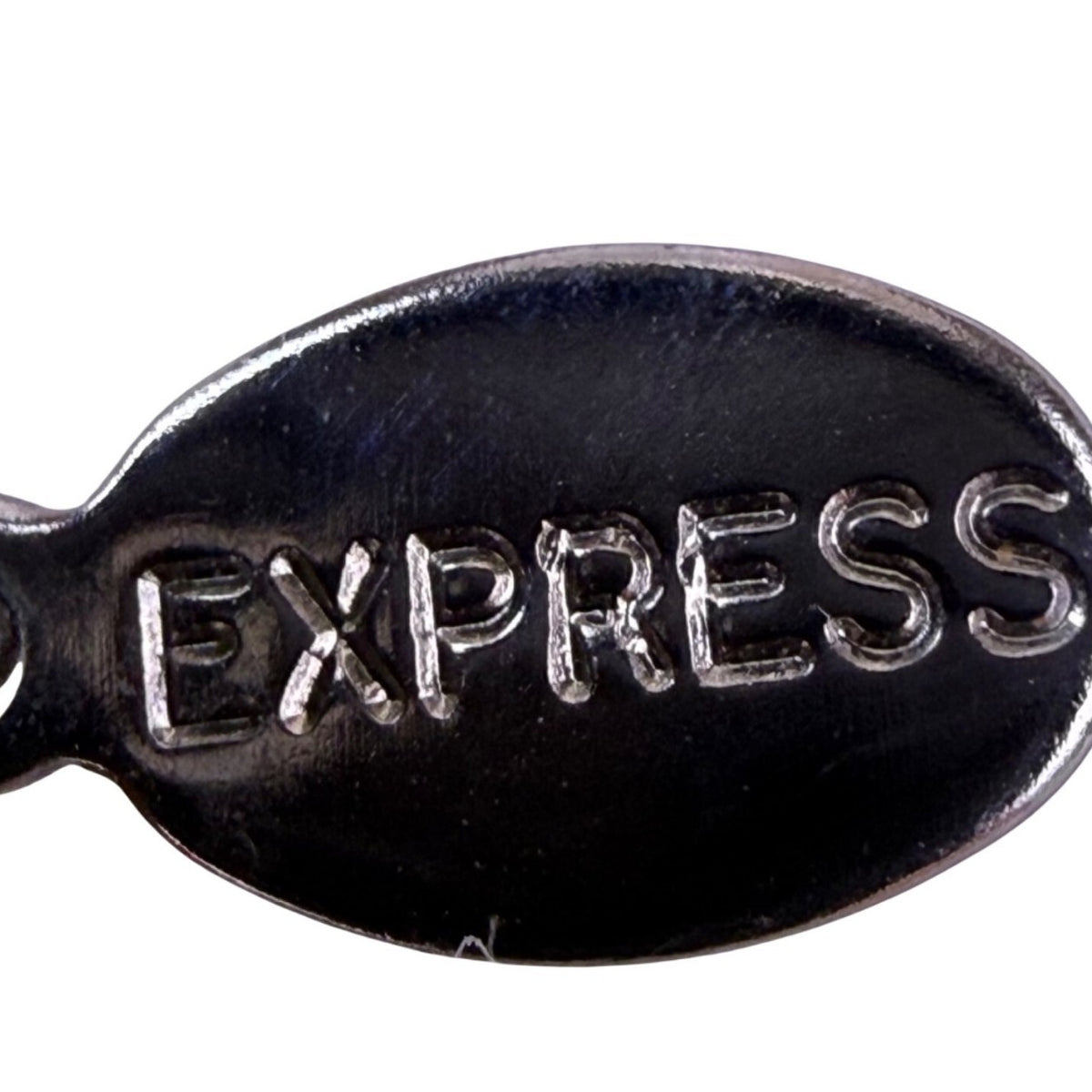 Express Womens Black Cord Necklace Silver Tone Pendant Gray Blue Stone