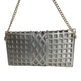 Women's Silver & Gold Chain Strap Studded Shoulder Clutch