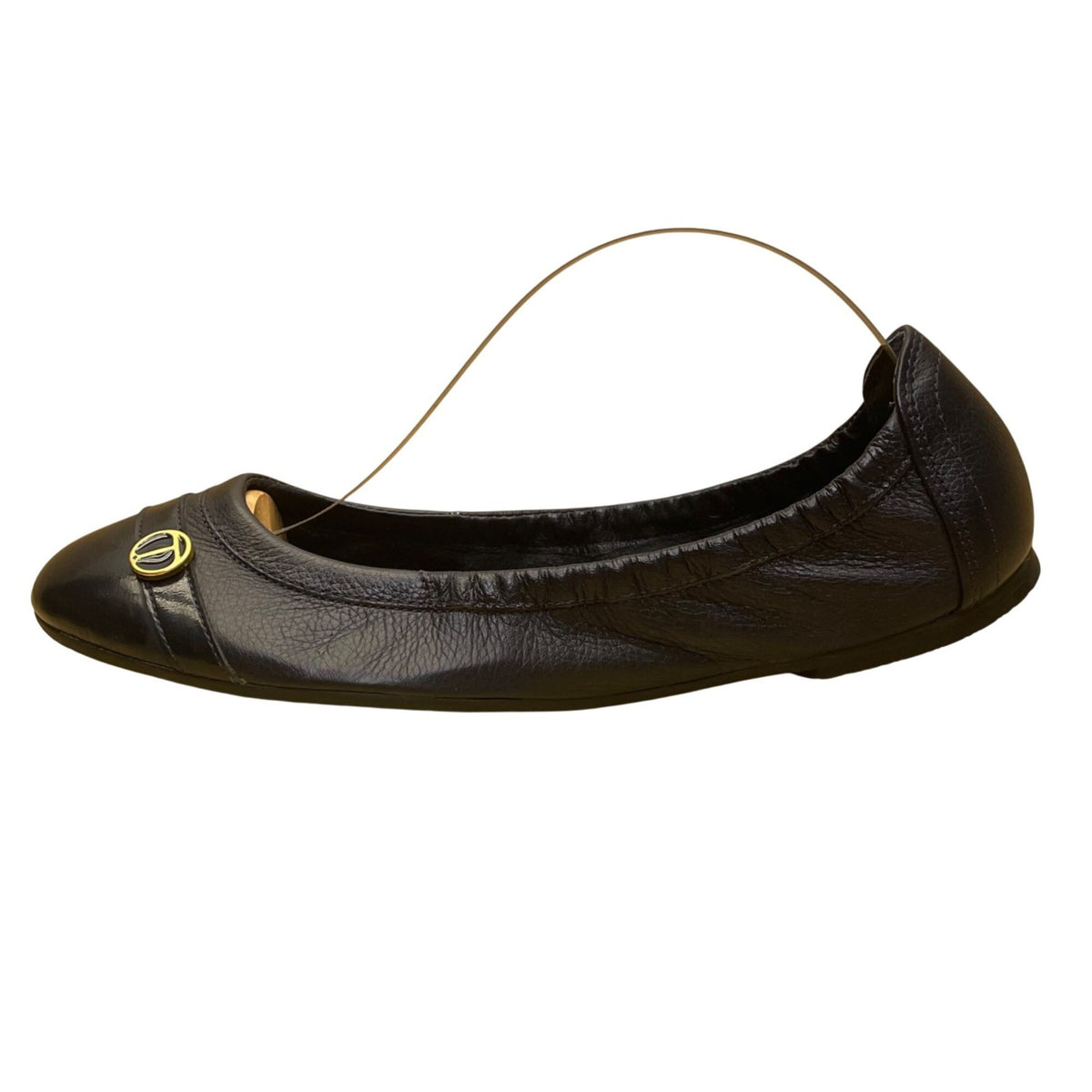 Talbots Women’s Blue Leather Gold Accent Slip-On  Ballet Flats Size 7.5B