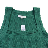 Loft Womens Green Cotton Sleeveless Crochet Knit Tank Top Size L