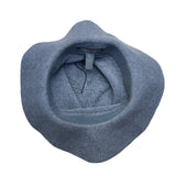 Vince Camuto Womens Gray Polyester Knit Floppy Hat One Size Woven Band Detail