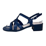 Easy Street Women’s Navy Man-Made Crisscross Strappy Sandals Size 7M