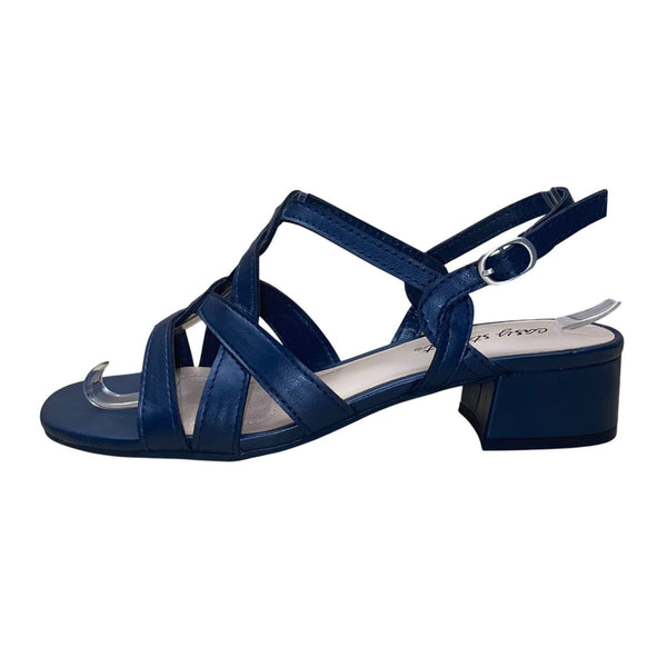 Easy Street Women’s Navy Man-Made Crisscross Strappy Sandals Size 7M