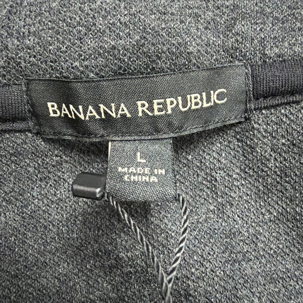 Banana Republic Mens Charcoal Quarter-Zip Pullover Sweater Stylish & Modern Sz L