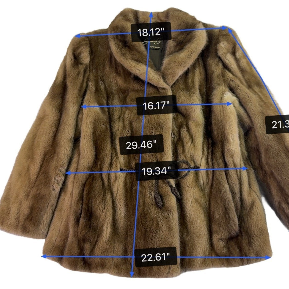 Mano Swartz Womens Brown Mink Fur Jacket Tie Waist Coat