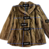 Mano Swartz Womens Brown Mink Fur Jacket Tie Waist Coat
