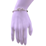 Anne Klein Womens Silver Tone Bangle Bracelet Twisted Knot Cuff Design 