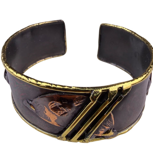 Creative Copper Women’s Gold/Bronze Cuff Bracelet Unique Handmade Design
