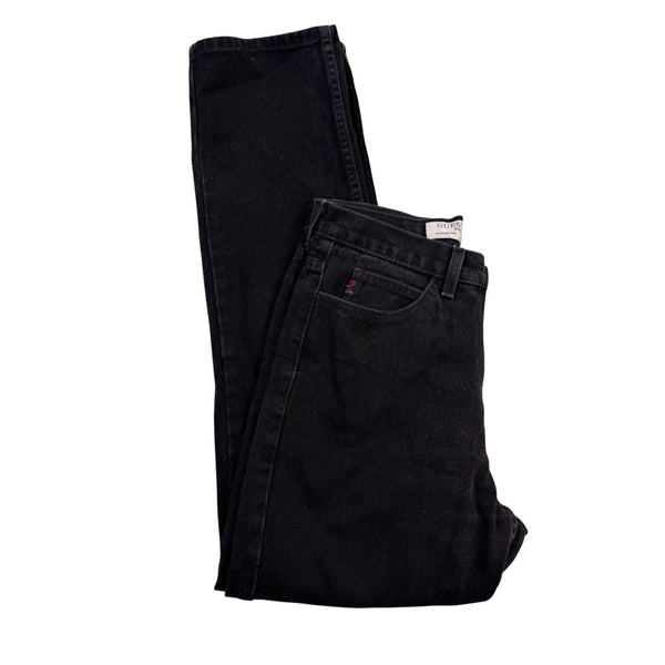 Guess Jeans Mens Black Denim Pants Classic Fit Cotton Narrow Leg Size 30