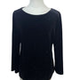 Chicos Travelers Black Velvet Beaded Long Sleeve Top Size 1 (8/10)