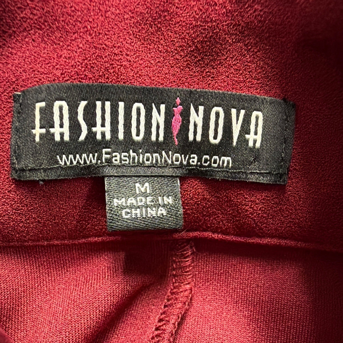 Fashion Nova Womens Red Pleated Mini Dress Zip Closure Belted Size M