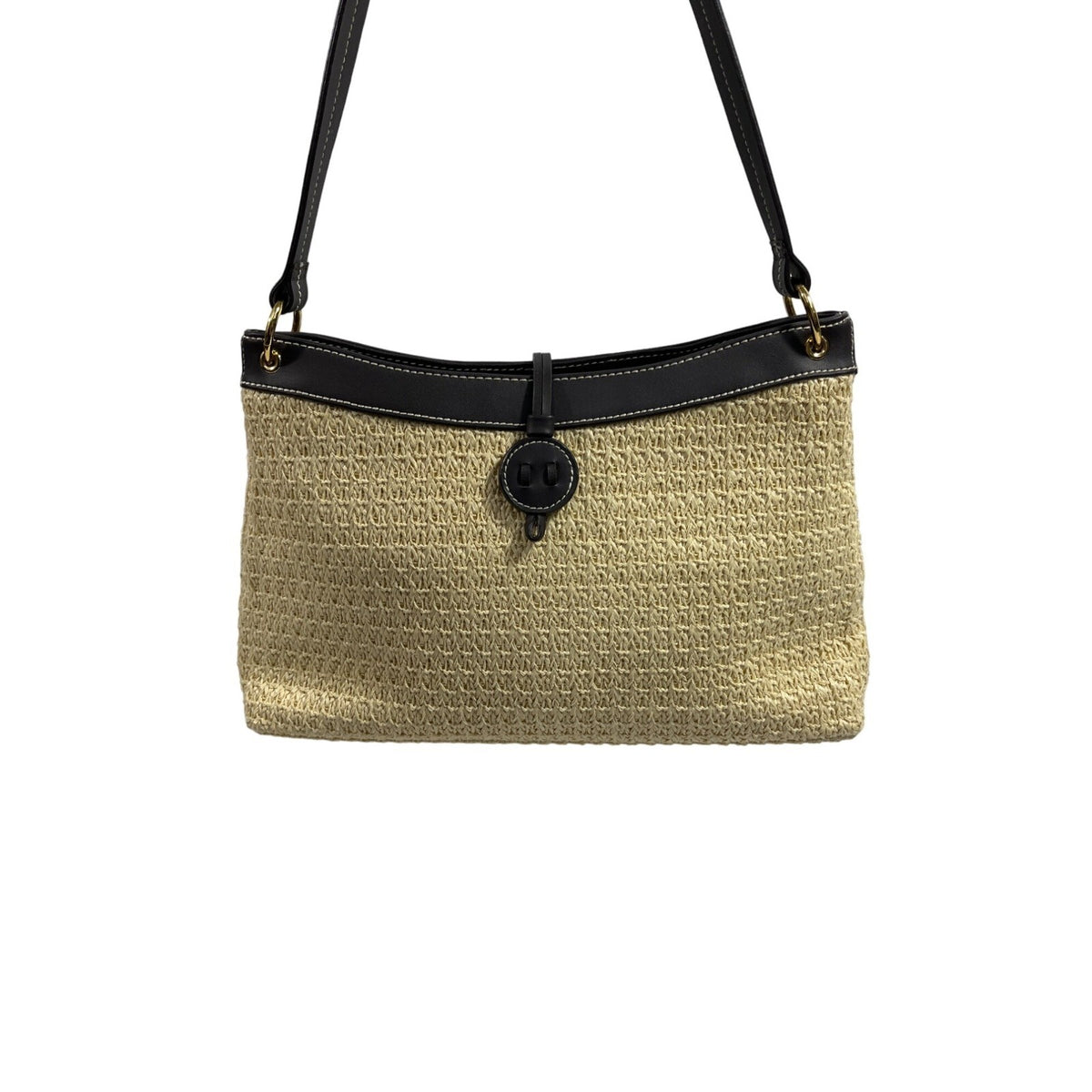 Etienne Aigner Women's Brown And Beige Woven Shoulder Bag and Wallet 2 Piece Set