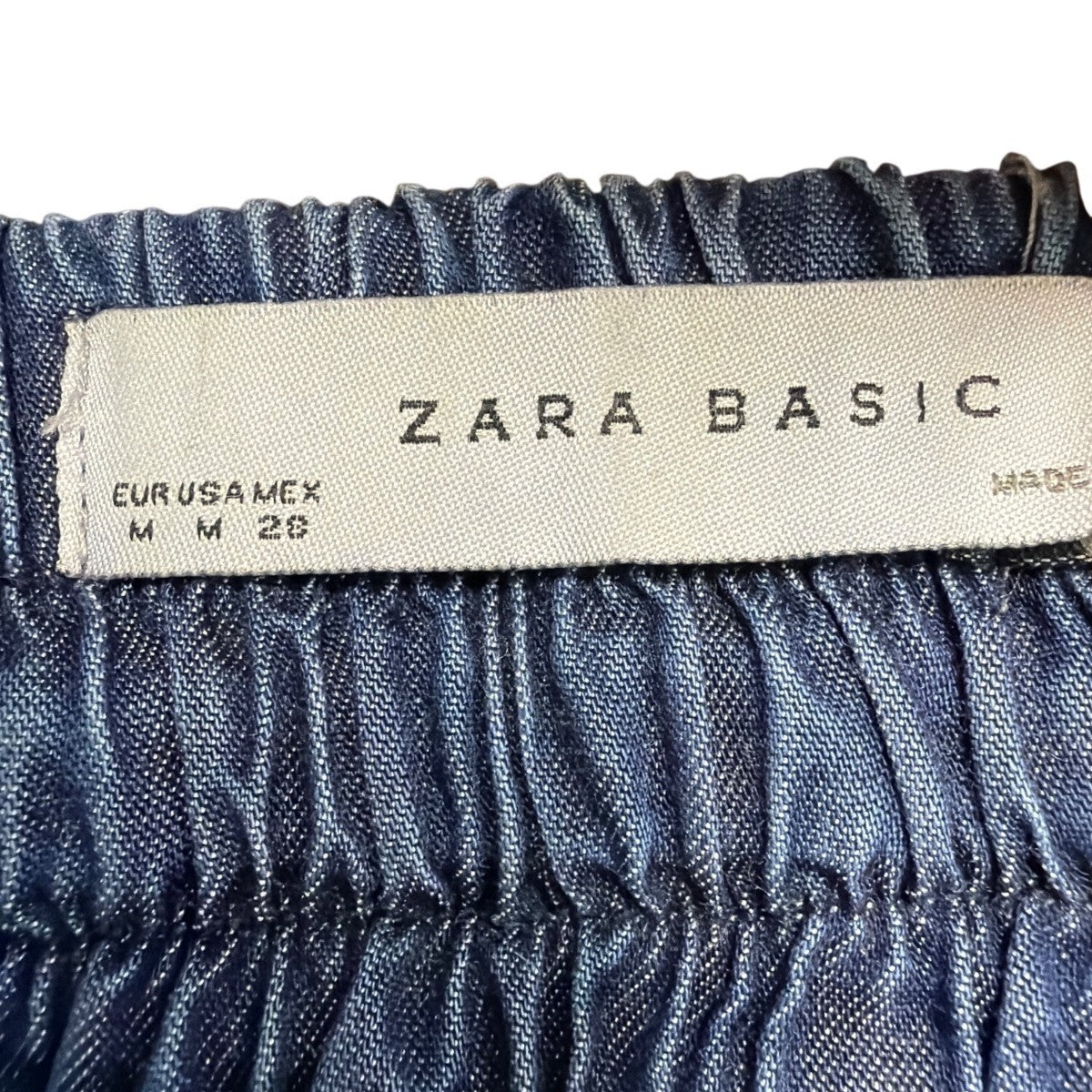 Zara Basic Womens Blue Lyocell Mini Skirt With Pockets Stylish Sz M 28