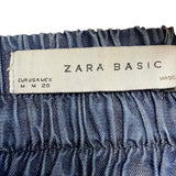 Zara Basic Womens Blue Lyocell Mini Skirt With Pockets Stylish Sz M 28