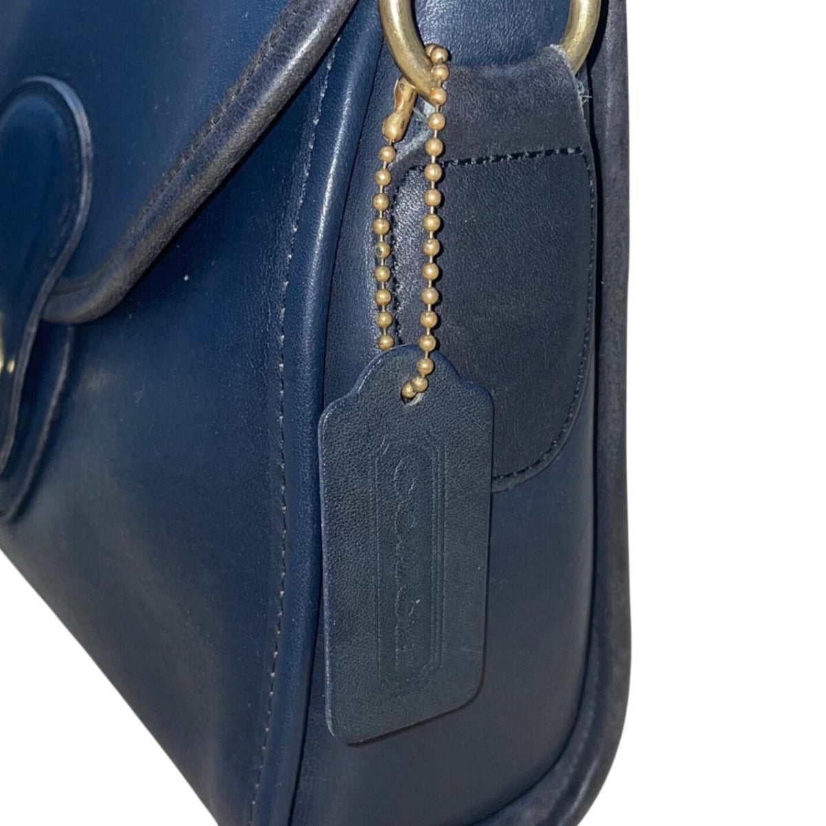 Coach Women’s Navy Leather Turnlock Closure Adjustable Strap Crossbody Bag
