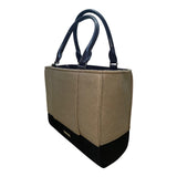 Kate Spade Women’s Brown Black Fabric & Patent Leather Stud Accents Tote Bag