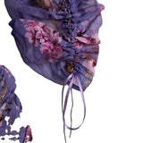 ASOS Womens Purple Floral Long Sleeve Puff Shoulder Bodycon Mini Dress Sz US 6