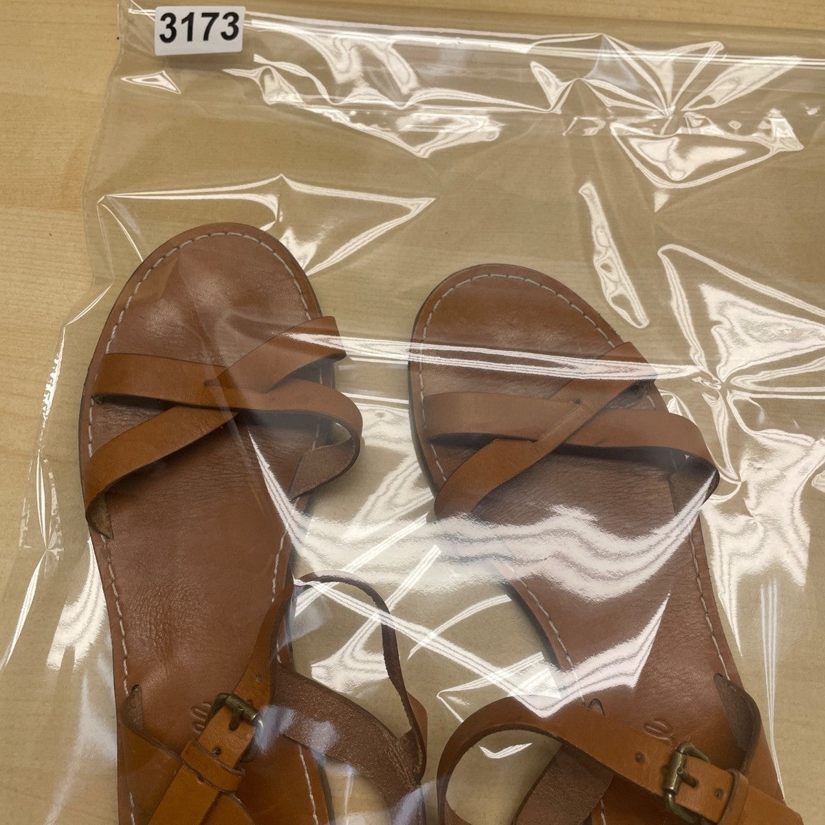 Madewell Women’s Brown Leather Strappy Buckle Closure Sandals Size 7.5M