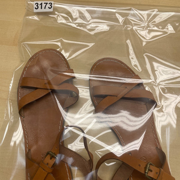 Madewell Women’s Brown Leather Strappy Buckle Closure Sandals Size 7.5M