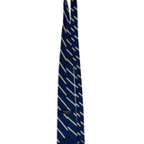 Vintage Brooks Brothers Mens Navy & Yellow Silk Striped Tie Handmade USA Classi