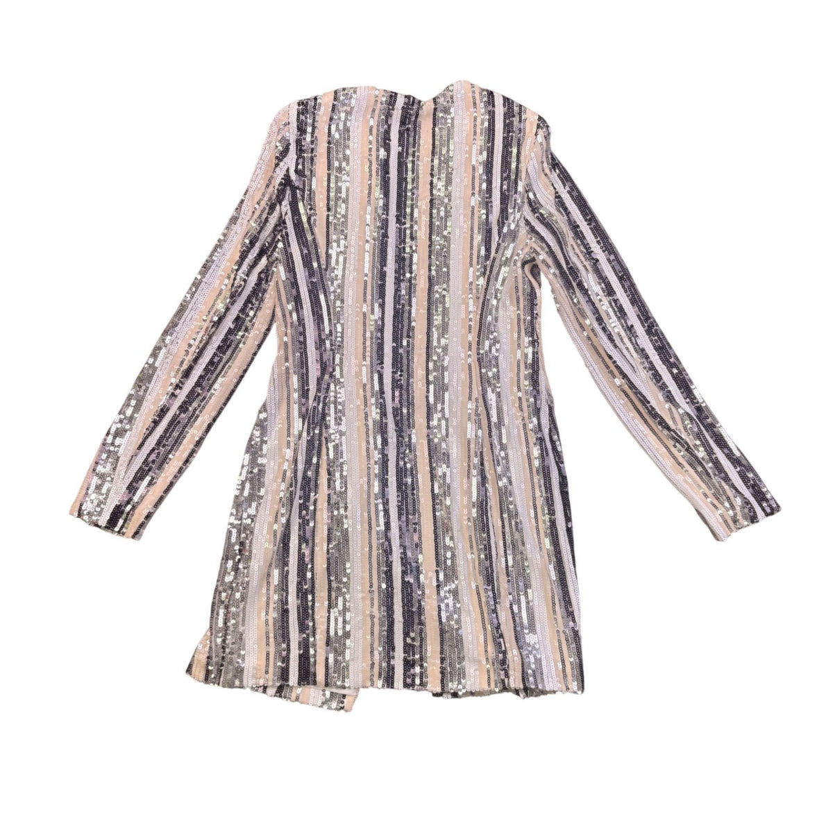 Fashion Nova Womens Multicolor Polyester Striped Sequin Blazer Dress Size S