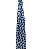 Five Star Mens Black & White 100% Silk Geometric Pattern Designer Necktie