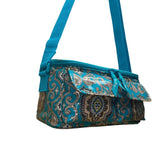 Vera Bradley Women’s Aqua & White Paisley Print Adjustable Strap Lunch Bag