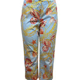 J.McLaughlin Womens Capri Pants Size 8 Seashell Print Button Closure