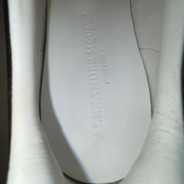 Alexander McQueen Women’s White & Gold Leather Platform Sneaker Size 7US