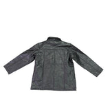 Tudor Court Womens Black Leather Button-Up Jacket Elegant Outerwear Size PL
