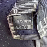 Umo Lorenzo Mens Blue Polyester Plaid Tie Classic Textured Finish Italy