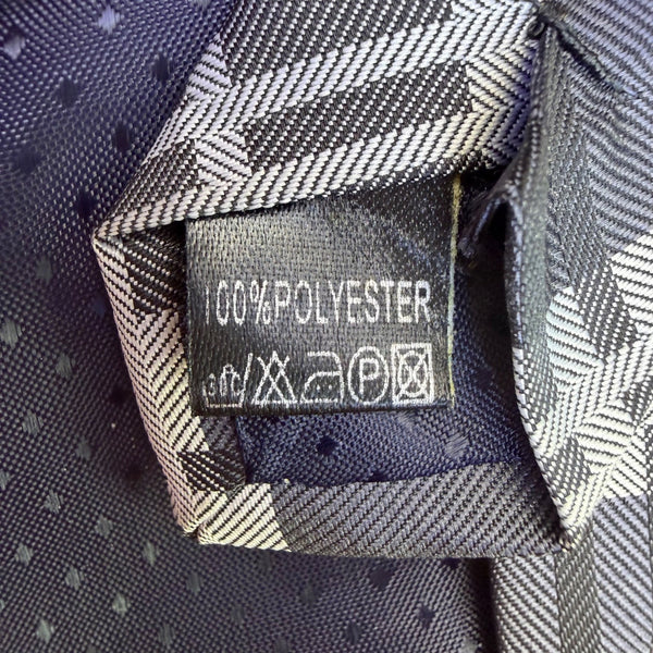 Umo Lorenzo Mens Blue Polyester Plaid Tie Classic Textured Finish Italy