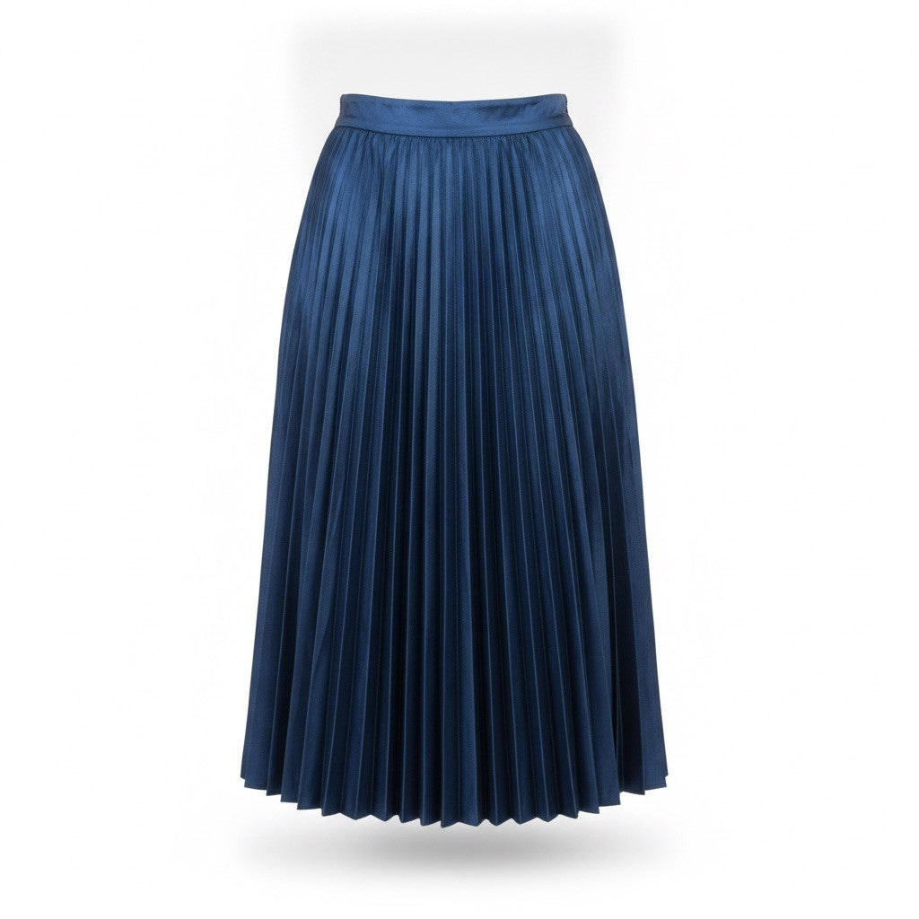 Zara Womens Navy Polyester Pleated Maxi Skirt Size M