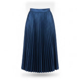 Zara Womens Navy Polyester Pleated Maxi Skirt Size M