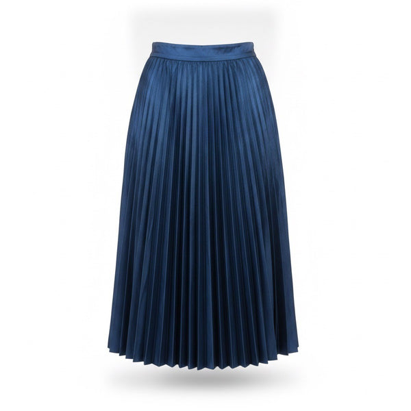 Zara Womens Navy Polyester Pleated Maxi Skirt Size M