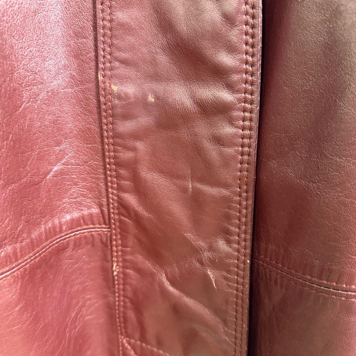 Tfc Women Maroon 100% Genuine Leather Belted Trench Coat Lined With Rayon Sz 8