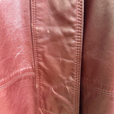 Tfc Women Maroon 100% Genuine Leather Belted Trench Coat Lined With Rayon Sz 8