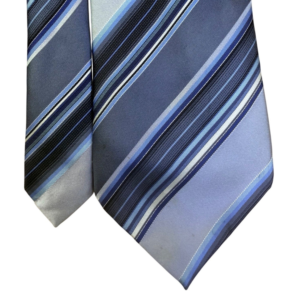 Geoffrey Beene Mens Blue Striped Silk Necktie Versatile Formal Business Wear