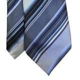 Geoffrey Beene Mens Blue Striped Silk Necktie Versatile Formal Business Wear