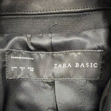 Zara Basic Womens Black Moto Jacket With Gold Zippers Size S