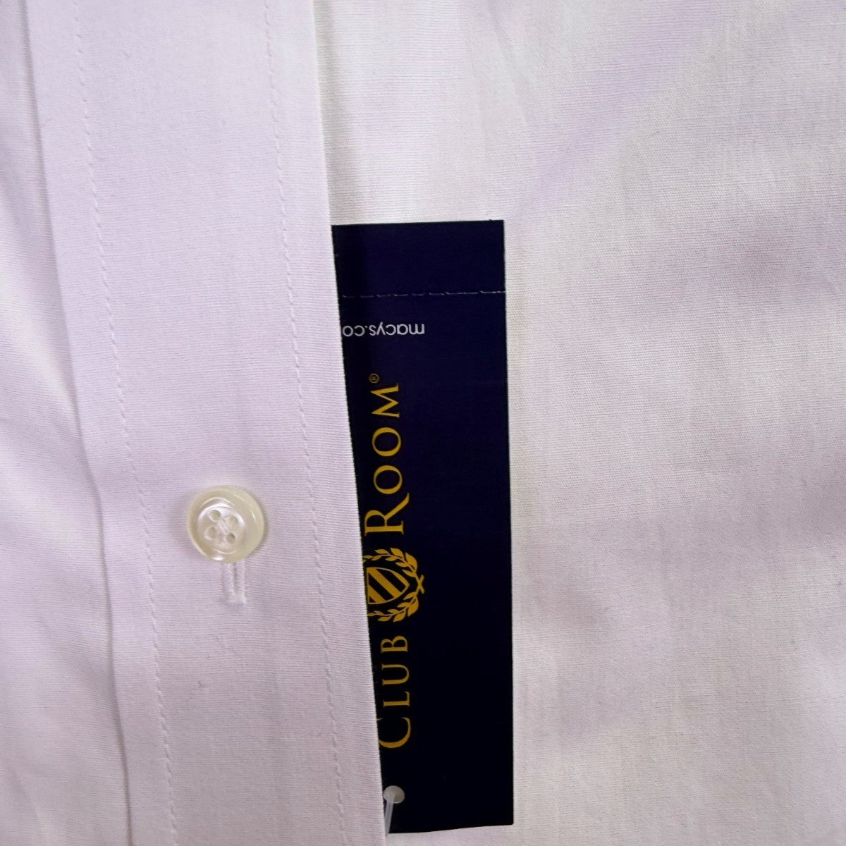 Club Room Mens White Regular Fit The Estate Dress Shirt Short Sleeve Sz 15