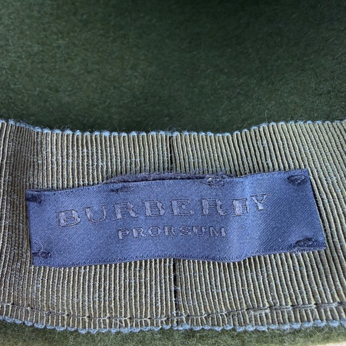 Womens Green Wool Cloche Hat With Black Leather Bow Accent